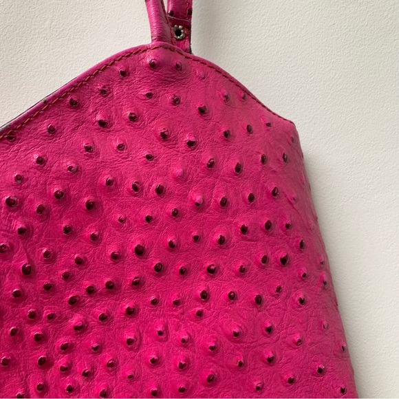 Ostrich leather shoulder bag backpack pink - Picture 5 of 12